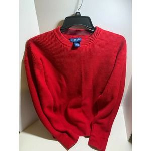 Vtg Jantzen Sweater Mens XL XG Red Crew Neck Long